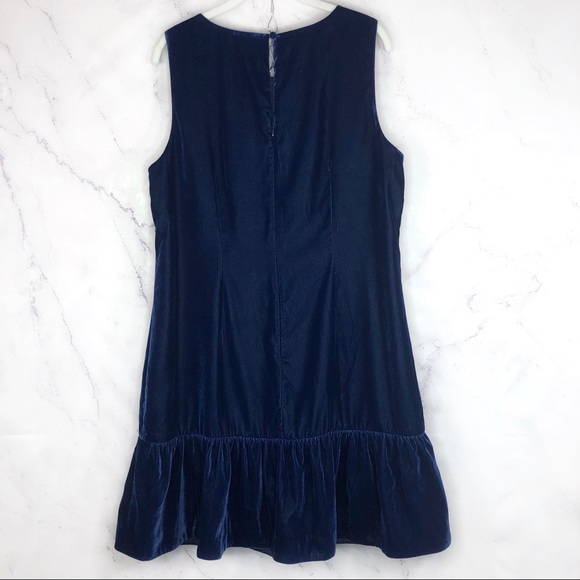 J. Crew velvet ruffle-hem sleeveless dress Sz 14 - Picture 6 of 7
